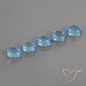 5.58 ct Swiss Blue Topaz, 6.8 x 5.1 mm Oval Cut From Brazil, Photo A