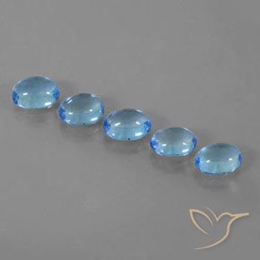 5.58 ctw Blue Topaz Stones, Natural Topaz in Oval Cabochon Shape for Sale