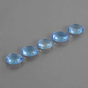 Свисс-Блю Топаз Камень - 0.8ct Овал Кабошон (ID: 377419)
