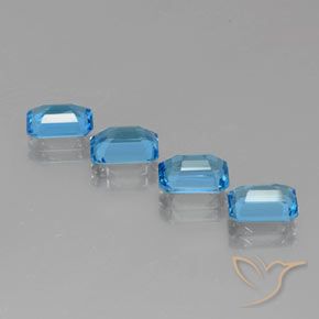 Topaz Gemstones in 8 x 6 mm (calibrated) Size for Sale, Topaz Stones in Swiss Blue Color
