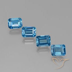 8.03 ct Swiss Blue Topaz, 8 x 6 mm Octagon Cut From Brazil, Photo A