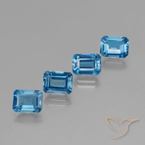 8.03 ctw Blue Topaz Stones, Natural Topaz in Octagon Facet Shape for Sale