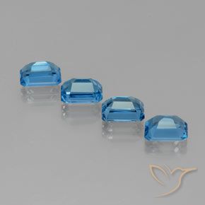 Topaz Gemstones in 8 x 6 mm (calibrated) Size for Sale, Topaz Stones in Swiss Blue Color