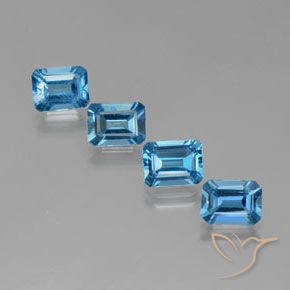 7.39 ctw Blue Topaz Gemstones, Topaz Gems in Octagon Facet Shape for Sale.