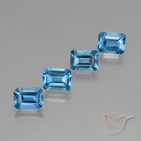 7.39 ctw Blue Topaz Stones, Natural Topaz in Octagon Facet Shape for Sale