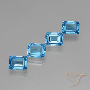8.18 ctw Blue Topaz Stones, Natural Topaz in Octagon Facet Shape for Sale