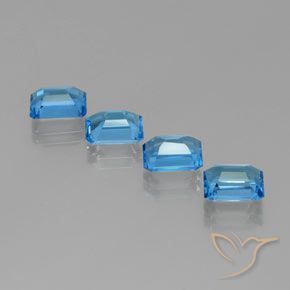 Topaz Gemstones in 8 x 6 mm (calibrated) Size for Sale, Topaz Stones in Swiss Blue Color