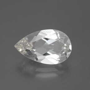 Weiß Topas Edelstein - 7.3ct Birnen Schliff (ID: 384063)