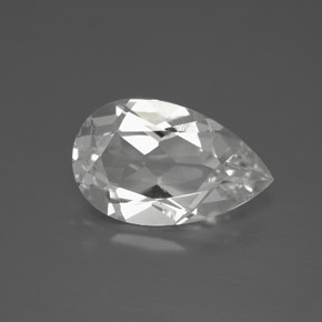 Weiß Topas Edelstein - 7.6ct Birnen Schliff (ID: 384101)