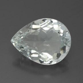 Very Light Greenish White Топаз Камень - 7.7ct Фасетная Груша (ID: 384623)