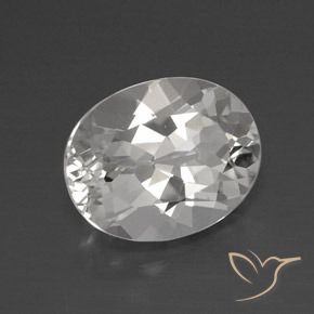 4.13 ct White Topaz Stone, Natural Topaz in Oval Facet Shape for Sale