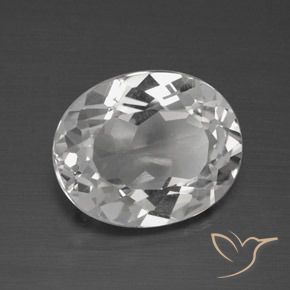 4.00 ct White Topaz Stone, Natural Topaz in Oval Facet Shape for Sale