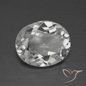 4.08 ct White Topaz Stone, Natural Topaz in Oval Facet Shape for Sale