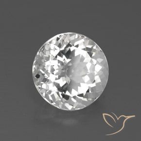 4.34 ct White Topaz Stone, Natural Topaz in Round Facet Shape for Sale