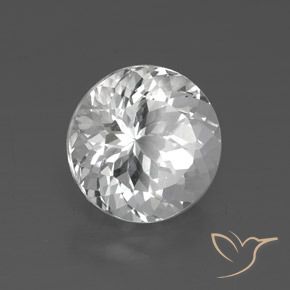 3.58 ct White Topaz Stone, Natural Topaz in Round Facet Shape for Sale