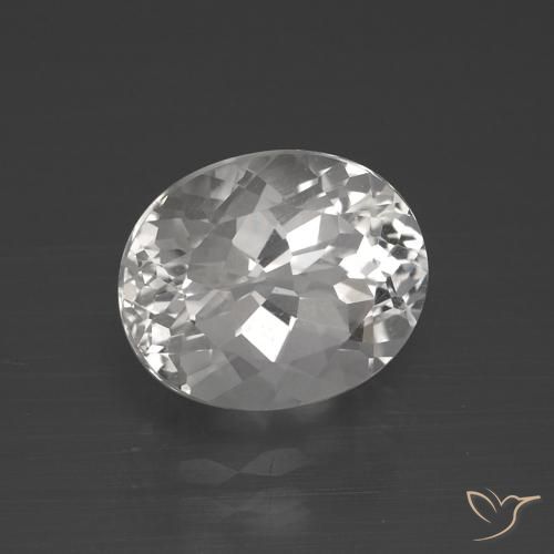 5.38 ct White Topaz Stone, Natural Topaz in Oval Facet Shape for Sale