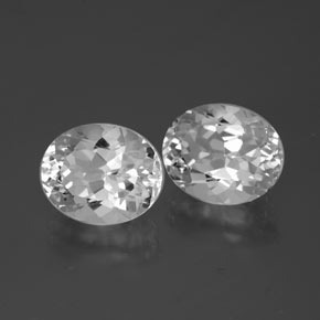 9.22 ctw White Topaz Stones, Natural Topaz in Oval Facet Shape for Sale
