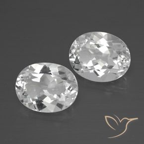 6.12 ctw White Topaz Stones, Natural Topaz in Oval Facet Shape for Sale