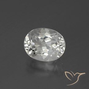 3.38ct Natural White Topaz, Oval, VVS-VS