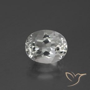 3.38 ct White Topaz Stone, Natural Topaz in Oval Facet Shape for Sale