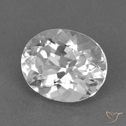 4.30 ct White Topaz Stone, Natural Topaz in Oval Facet Shape for Sale