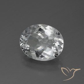 3.70 ct White Topaz Stone, Natural Topaz in Oval Facet Shape for Sale