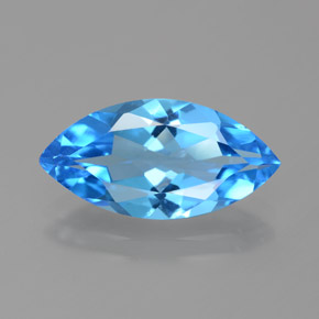 Azul medio Topacio Gema - 4.1ct Forma marquesa (ID: 385103)