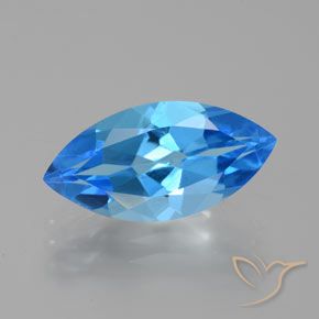 Deep Swiss Blue Топаз Камень - 4.7ct Фасетная Маркиза (ID: 385124)