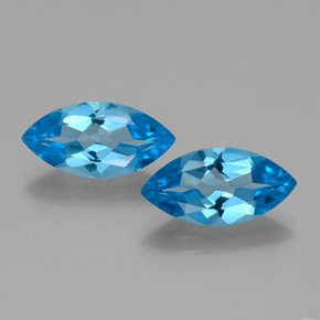 Intense Blue Topazio Gem - 4.1ct Marquise sfaccettato (ID: 385294)