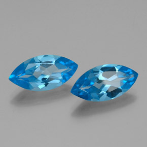 8.16 ctw Blue Topaz Stones, Natural Topaz in Marquise Facet Shape for Sale