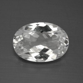 Clear White Topaz Gem - 4.7ct Oval Facet (ID: 385302)