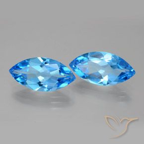 7.87 ctw Blue Topaz Stones, Natural Topaz in Marquise Facet Shape for Sale