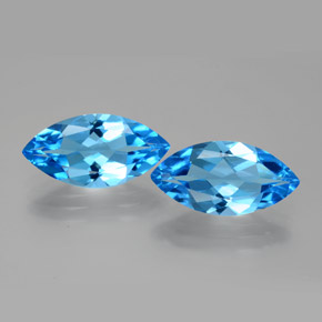 dunkelblau Topas Edelstein - 3.8ct Marquiseschliff (ID: 385412)