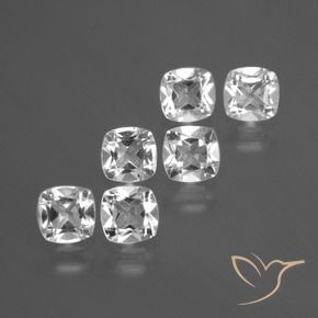2.82 ctw White Topaz Stones, Natural Topaz in Cushion-Cut Shape for Sale