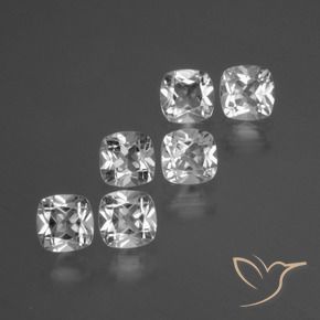 3.07 ctw White Topaz Stones, Natural Topaz in Cushion-Cut Shape for Sale