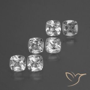 2.92 ctw White Topaz Stones, Natural Topaz in Cushion-Cut Shape for Sale
