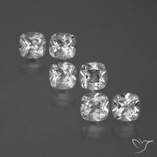 3.16ctw Natural Clear White Topaz, Cushion, VVS-VS