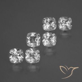 3.16 ctw White Topaz Stones, Natural Topaz in Cushion-Cut Shape for Sale