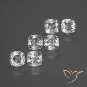 2.97 ctw White Topaz Stones, Natural Topaz in Cushion-Cut Shape for Sale