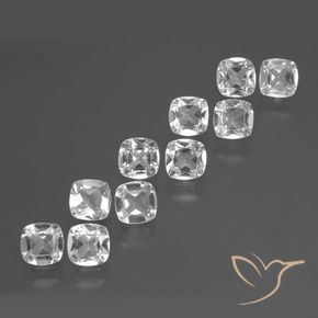4.17 ctw White Topaz Stones, Natural Topaz in Cushion-Cut Shape for Sale