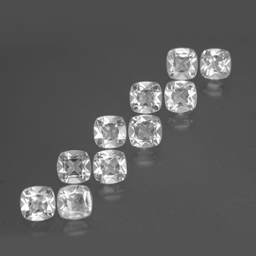 4.65 ctw White Topaz Stones, Natural Topaz in Cushion-Cut Shape for Sale