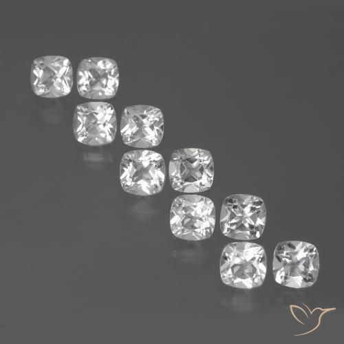 5.27ctw Natural White Topaz, Cushion, VVS-VS
