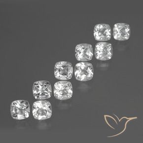 5.27 ctw White Topaz Stones, Natural Topaz in Cushion-Cut Shape for Sale
