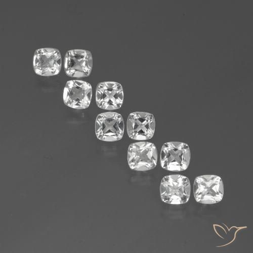 4.66ctw Natural White Topaz, Cushion, VVS-VS