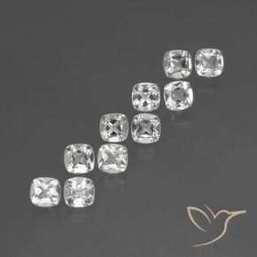 4.66 ctw White Topaz Stones, Natural Topaz in Cushion-Cut Shape for Sale