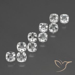 4.69 ctw White Topaz Stones, Natural Topaz in Cushion-Cut Shape for Sale