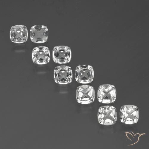 4.48ctw Natural Clear White Topaz, Cushion, VVS-VS