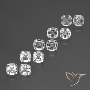 4.48 ctw White Topaz Stones, Natural Topaz in Cushion-Cut Shape for Sale