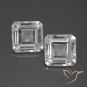 6.11 ct Loose White Topaz, 8.1 x 8 mm Octagon Cut From Brazil, Photo A