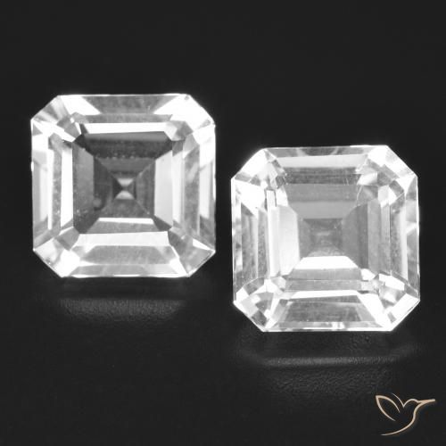 6.23 ctw White Topaz Stones, Natural Topaz in Octagon Facet Shape for Sale